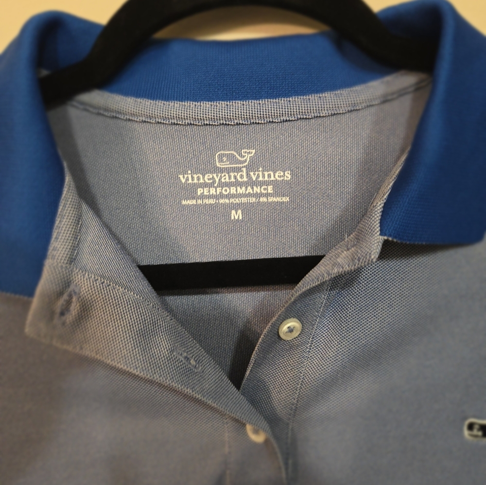 Vineyard Vines Performance Women's Pique Polo Solid Yacht Blue Stretch New - Picture 4 of 7